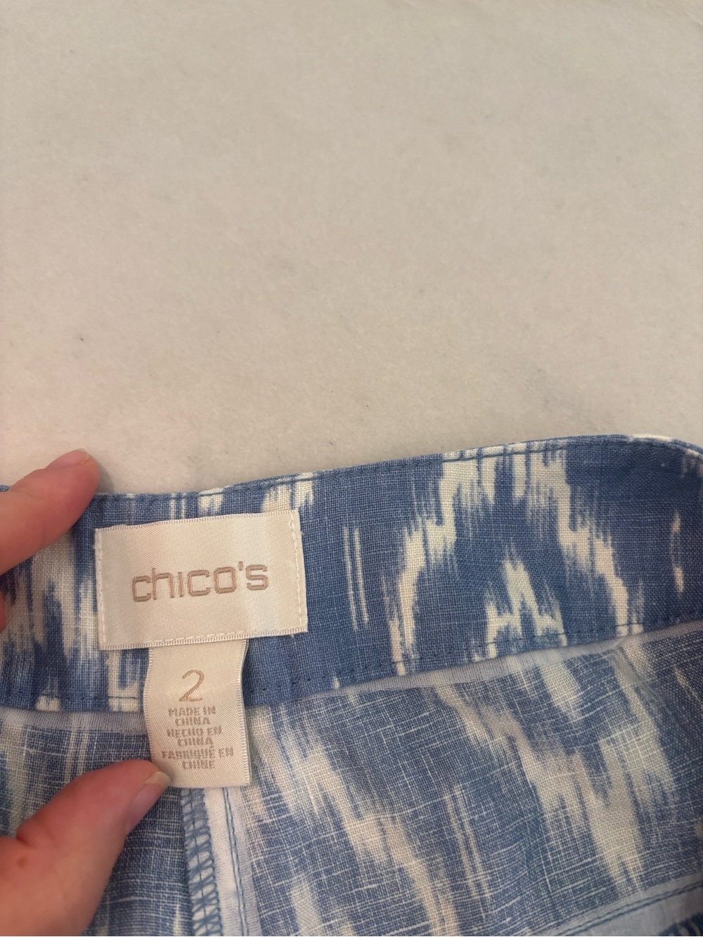 Chicos Wide Leg 100% linen Boho flowy lightweight Ikat pant size 2 (XL/XXL) - Picture 7 of 8